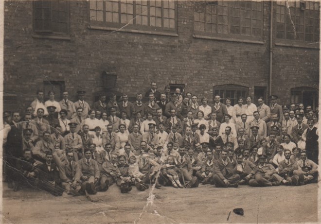 Isaac Favell standing 6th from the left wearing hat